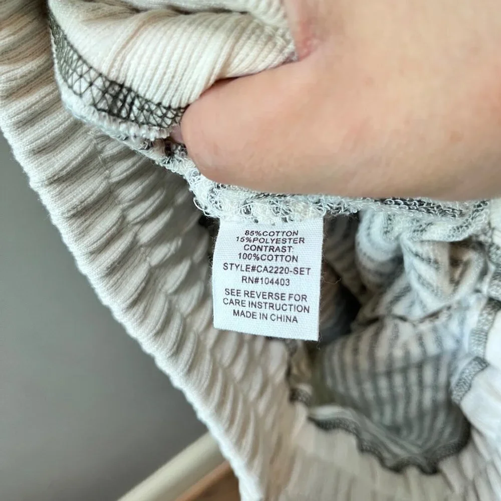 Anthropologie‎ Size S Striped Knit Joggers Tassel Cozy Lounge Pants Boho